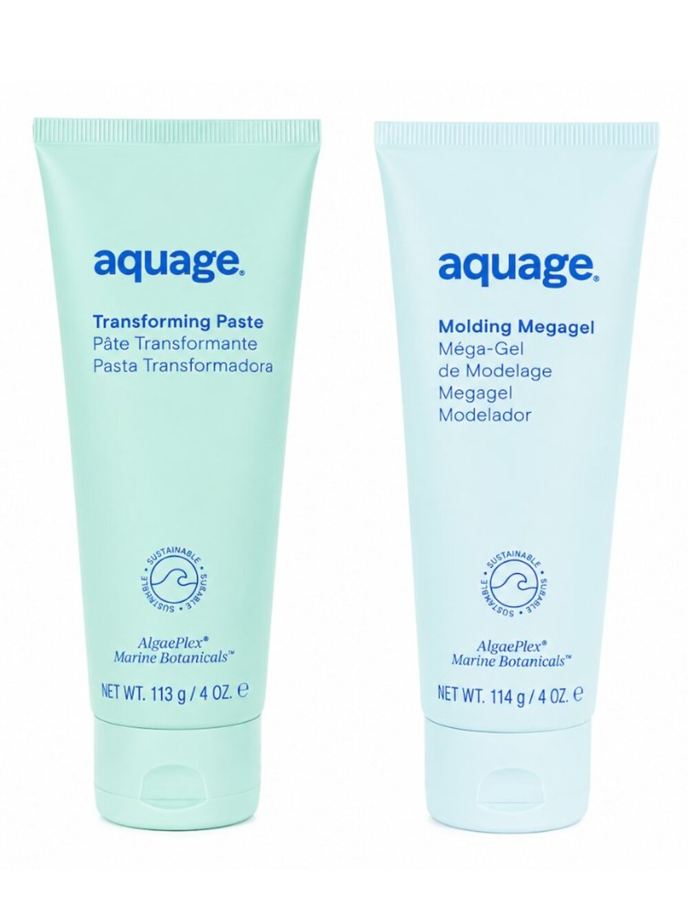 Aquage Transforming Paste & Molding Megagel | 4 oz Each | Styling Duo